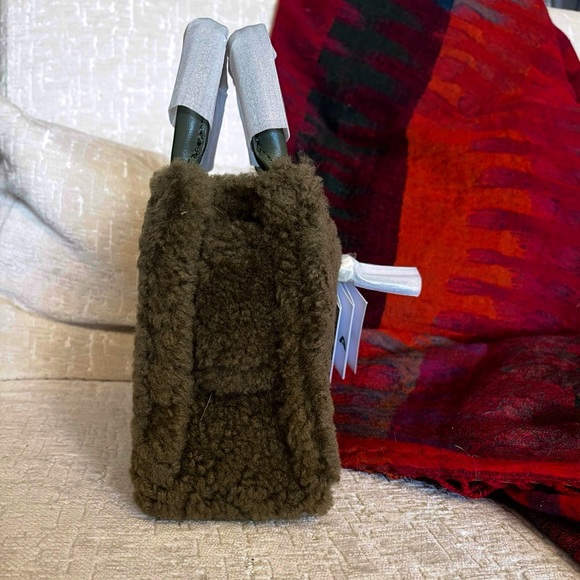 Brandon Blackwood Olive Green Shearling Mini Bag - Picture 8 of 9